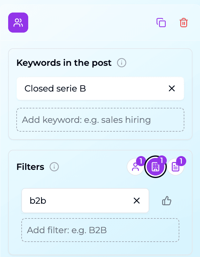 LinkedIn Tracker Interface 1
